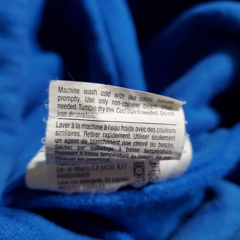 Champion Reverse Weave Hoodie Size M Spellout Logo Retro Throwback Blue Mens - Picture 11 of 11
